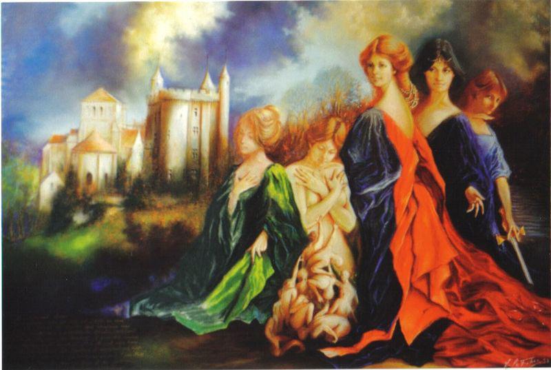 unknow artist Les dames de Morthemer France oil painting art